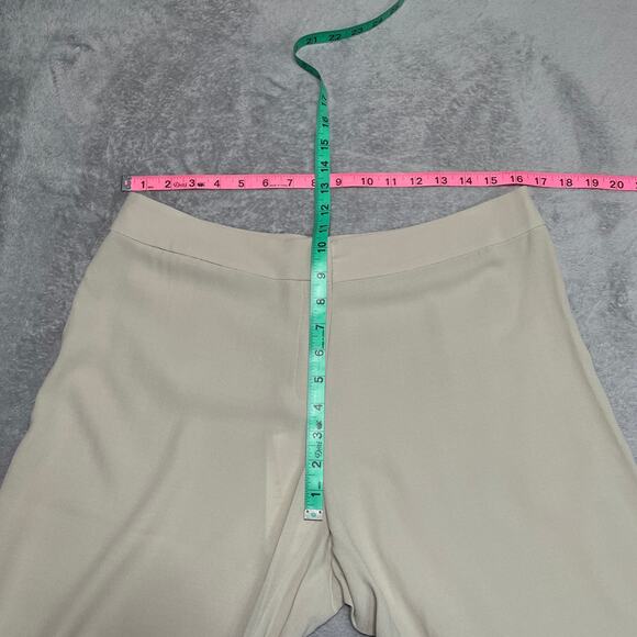 Eileen Fisher Pants Womens Medium Beige Peble Straight Silk Georgette Crepe New - Picture 8 of 10